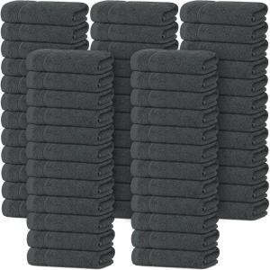 Tens Towels Pack of 12 Washcloths, 12 x 12 Inches, Lighter Weight, Quick to Dry, Super Soft & Absorbent, Gentle Face Towels, Hotel Quality, Perfect for Bathroom, Gym, Spa (Dark Grey, 12 Pack)(Dark Grey)