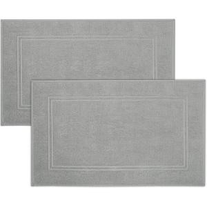 Tens Towels Pack of 2 Bath Mats 100% Cotton, 20 x 32 Inches, Super Absorbent, Hotel Quality Premium Floor Towels, Luxurious, Soft & Quick Dry, Not a Bathroom Rug, Dark Grey(Cool Grey)