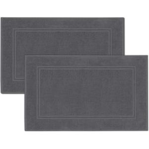 Tens Towels Pack of 2 Bath Mats 100% Cotton, 20 x 32 Inches, Super Absorbent, Hotel Quality Premium Floor Towels, Luxurious, Soft & Quick Dry, Not a Bathroom Rug, Dark Grey(Dark Grey)