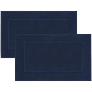 Tens Towels Pack of 2 Bath Mats 100% Cotton, 20 x 32 Inches, Super Absorbent, Hotel Quality Premium Floor Towels, Luxurious, Soft & Quick Dry, Not a Bathroom Rug, Dark Grey(Navy)