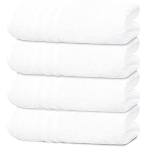 Tens Towels Pack of 4 Soft Bath Towels, 100% Cotton, 27 x 54 Inches, Lightweight & Quick-Dry, Ideal for Daily Bathroom Use, Practical & Comfortable, Navy(White)