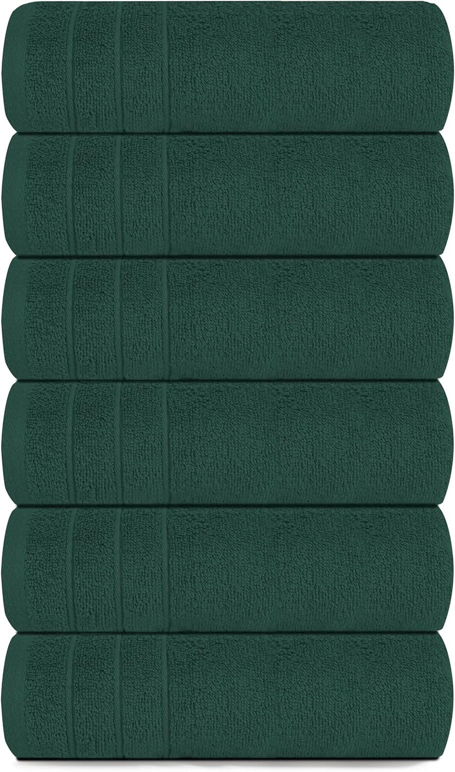 imageTens Towels Pack of 6 Hand Towels 100 Cotton Lighter Weight Quick to Dry 16 x 28 Inches Super Soft amp Absorbent Perfect for Bathroom amp Kitchen BlueHunter Green