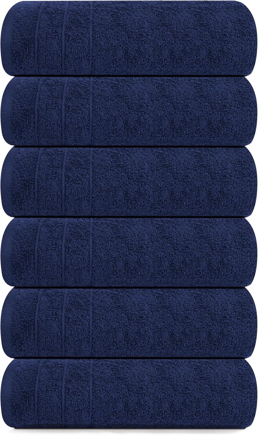 imageTens Towels Pack of 6 Hand Towels 100 Cotton Lighter Weight Quick to Dry 16 x 28 Inches Super Soft amp Absorbent Perfect for Bathroom amp Kitchen BlueNavy