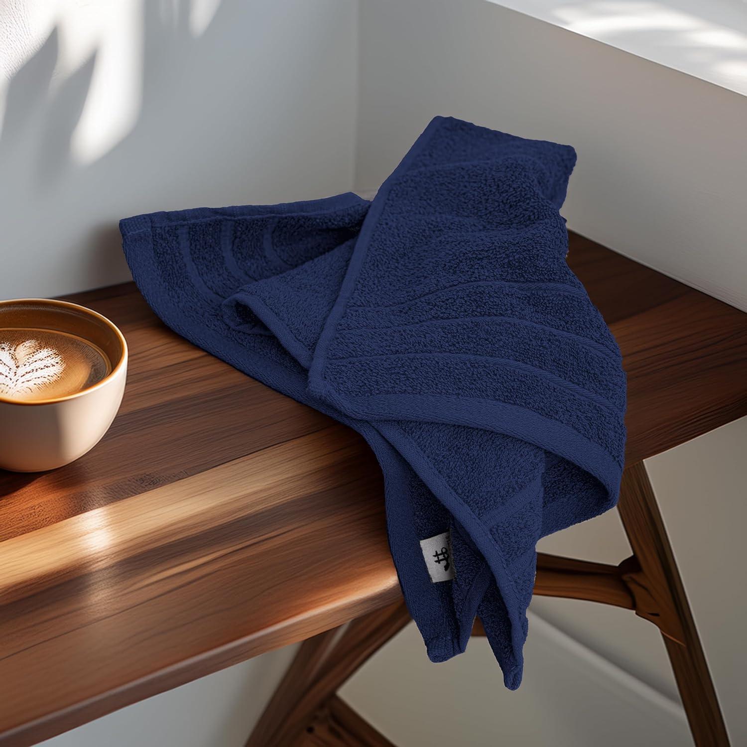 imageTens Towels Pack of 6 Hand Towels 100 Cotton Lighter Weight Quick to Dry 16 x 28 Inches Super Soft amp Absorbent Perfect for Bathroom amp Kitchen BlueNavy