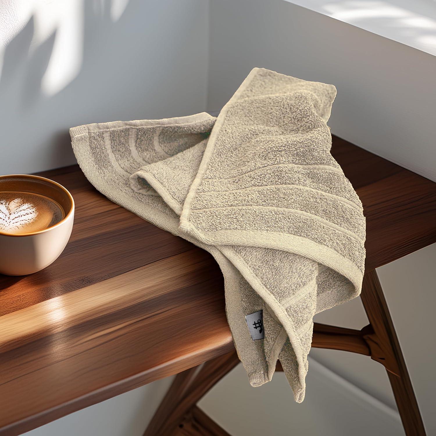 imageTens Towels Pack of 6 Hand Towels 100 Cotton Lighter Weight Quick to Dry 16 x 28 Inches Super Soft amp Absorbent Perfect for Bathroom amp Kitchen BlueBeige