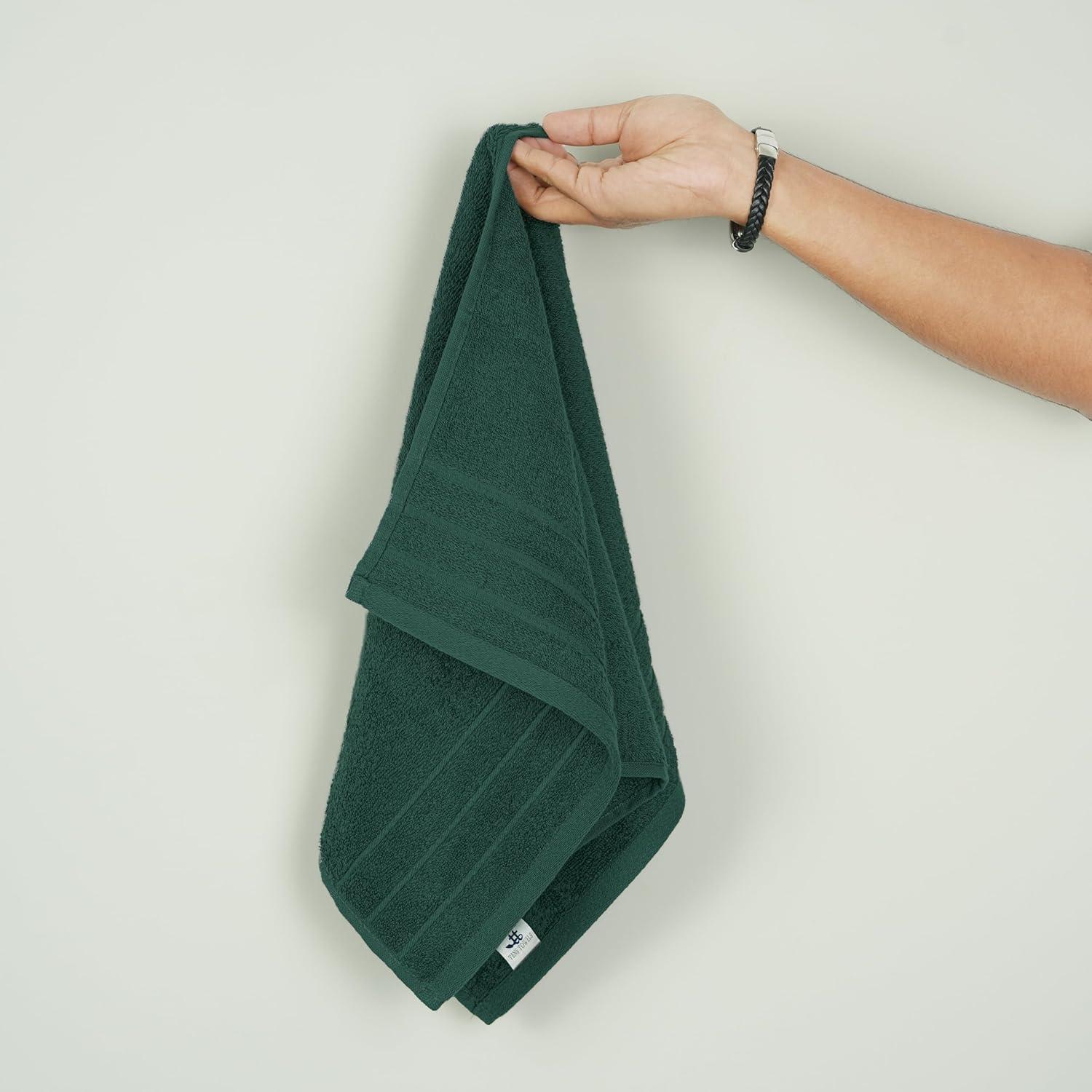 imageTens Towels Pack of 6 Hand Towels 100 Cotton Lighter Weight Quick to Dry 16 x 28 Inches Super Soft amp Absorbent Perfect for Bathroom amp Kitchen BlueHunter Green