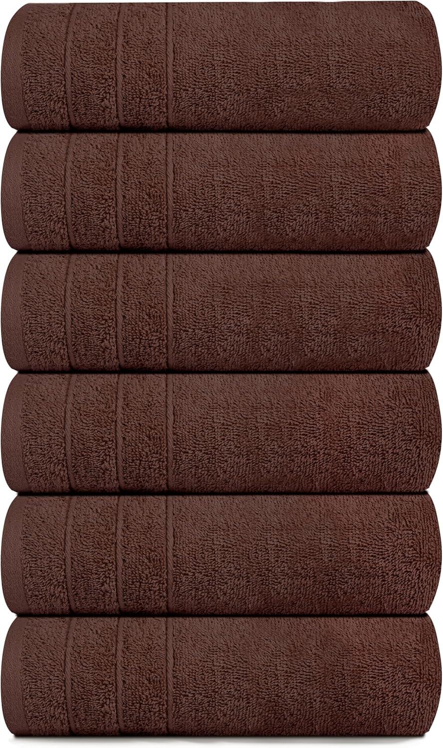 imageTens Towels Pack of 6 Hand Towels 100 Cotton Lighter Weight Quick to Dry 16 x 28 Inches Super Soft amp Absorbent Perfect for Bathroom amp Kitchen BlueBrown