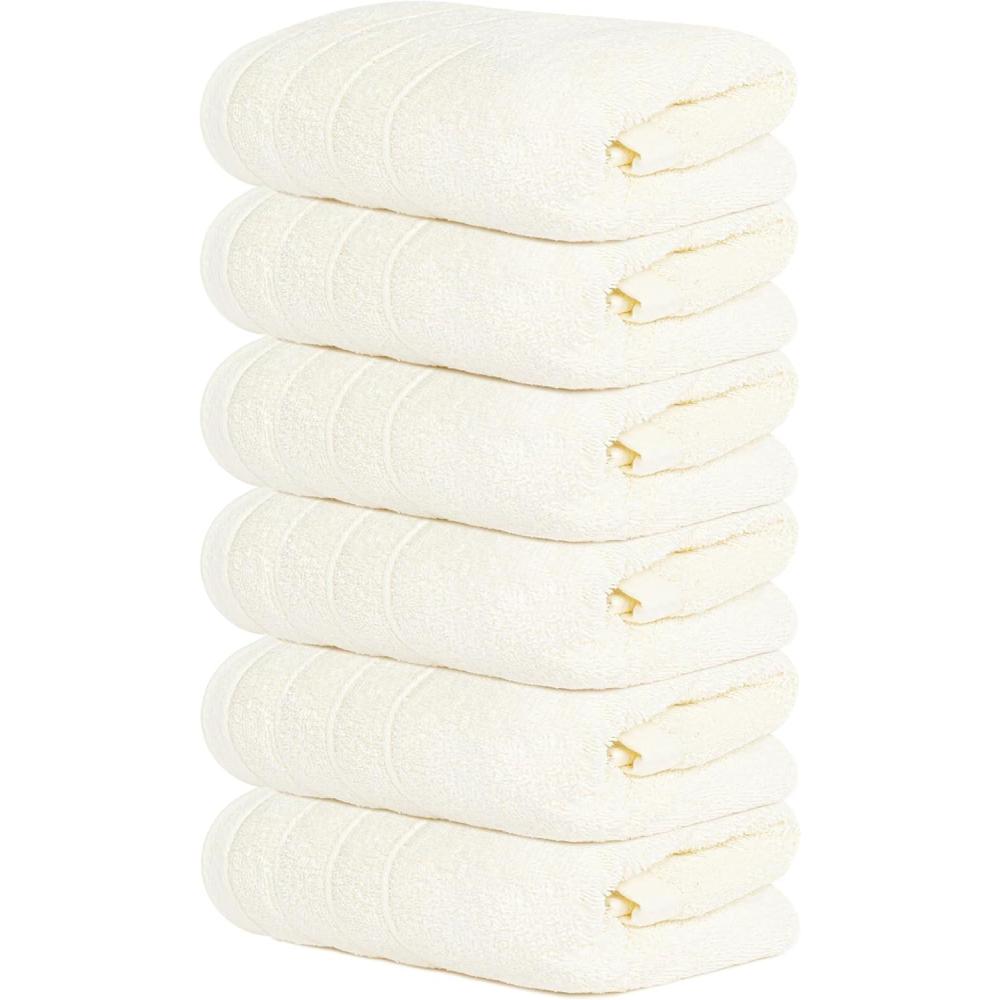 imageTens Towels Pack of 6 Hand Towels 100 Cotton Lighter Weight Quick to Dry 16 x 28 Inches Super Soft amp Absorbent Perfect for Bathroom amp Kitchen BlueCream