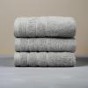 Tens Towels Pack of 6 Hand Towels, 100% Cotton, Lighter Weight, Quick to Dry, 16 x 28 Inches, Super Soft & Absorbent, Perfect for Bathroom & Kitchen, Blue(Silver Grey)
