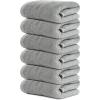 Tens Towels Pack of 6 Hand Towels, 100% Cotton, Lighter Weight, Quick to Dry, 16 x 28 Inches, Super Soft & Absorbent, Perfect for Bathroom & Kitchen, Blue(Silver Grey)