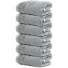Tens Towels Pack of 6 Hand Towels, 100% Cotton, Lighter Weight, Quick to Dry, 16 x 28 Inches, Super Soft & Absorbent, Perfect for Bathroom & Kitchen, Blue(Silver Grey)