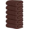 Tens Towels Pack of 6 Hand Towels, 100% Cotton, Lighter Weight, Quick to Dry, 16 x 28 Inches, Super Soft & Absorbent, Perfect for Bathroom & Kitchen, Blue(Brown)