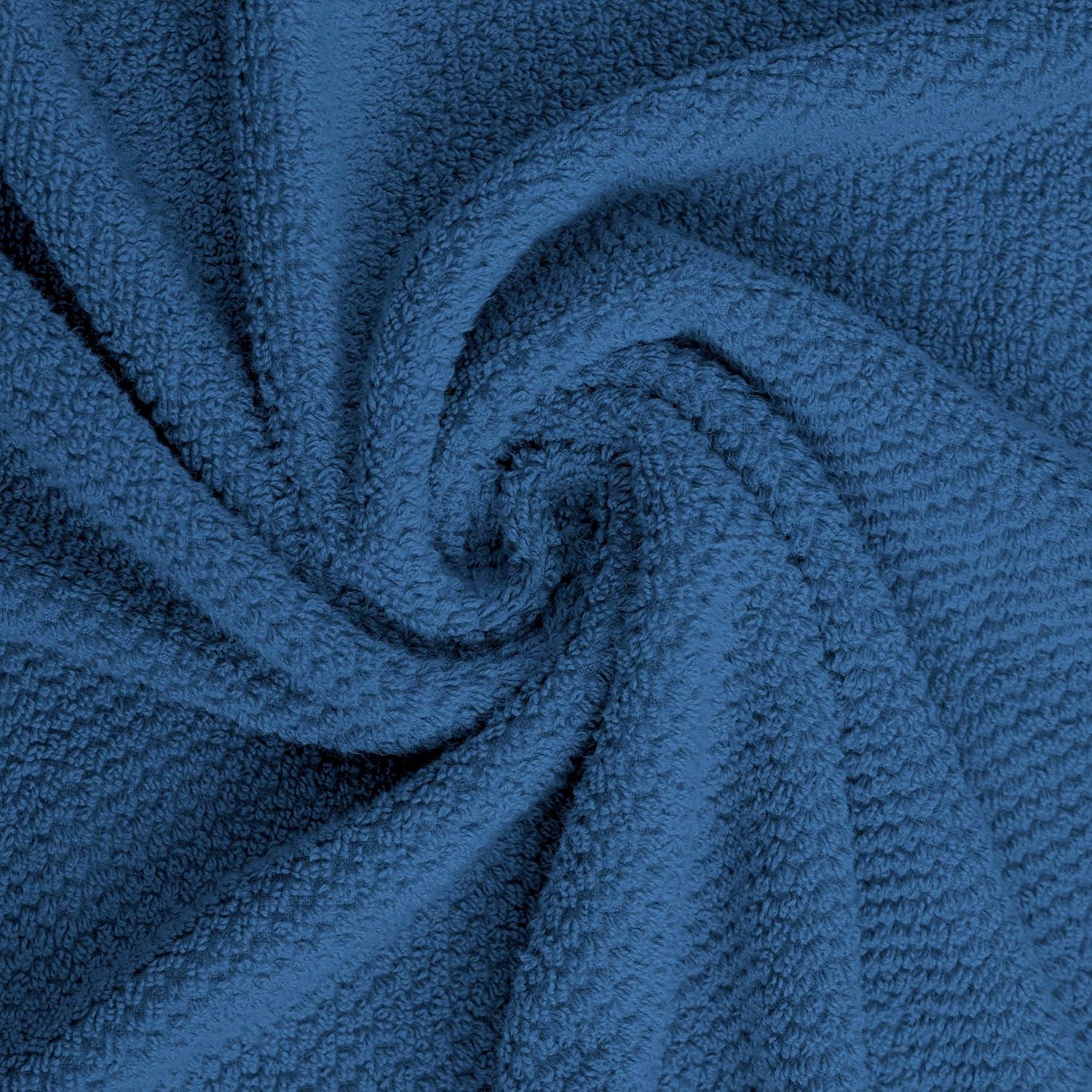 imageTens Towels Pack of 8 Popcorn Textured Luxury Towels Set 2 Extra Large Bath 2 Hand 4 Washcloths 100 Cotton Plush Hotel Quality Super Absorbent Perfect for Your Bathroom Denim BlueDenim Blue