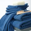 Tens Towels Pack of 8 Popcorn Textured Luxury Towels Set, 2 Extra Large Bath, 2 Hand, 4 Washcloths, 100% Cotton, Plush Hotel Quality, Super Absorbent, Perfect for Your Bathroom, Denim Blue(Denim Blue)