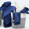 Tens Towels Pack of 8 Popcorn Textured Luxury Towels Set, 2 Extra Large Bath, 2 Hand, 4 Washcloths, 100% Cotton, Plush Hotel Quality, Super Absorbent, Perfect for Your Bathroom, Denim Blue(Navy)